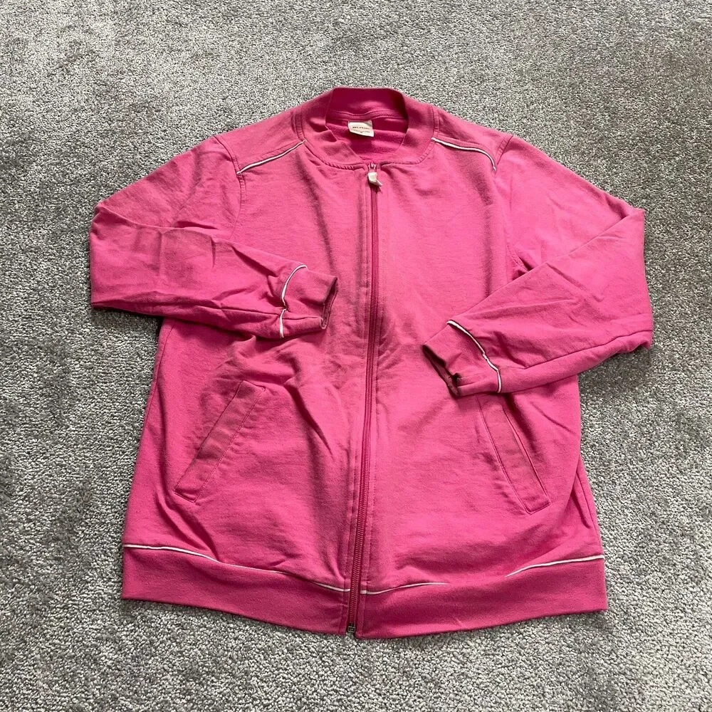 Blair Jacket Womens Medium Pink full zip Soft Mid Length Soft Pockets Ladies